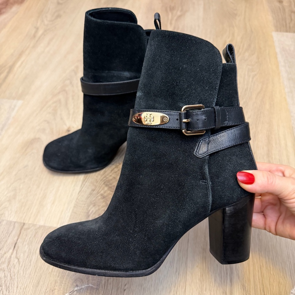 Tory Burch Black Suede Ankle Booties